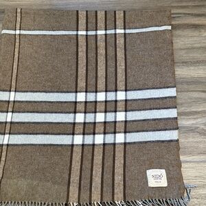Brown and White Striped Scarf